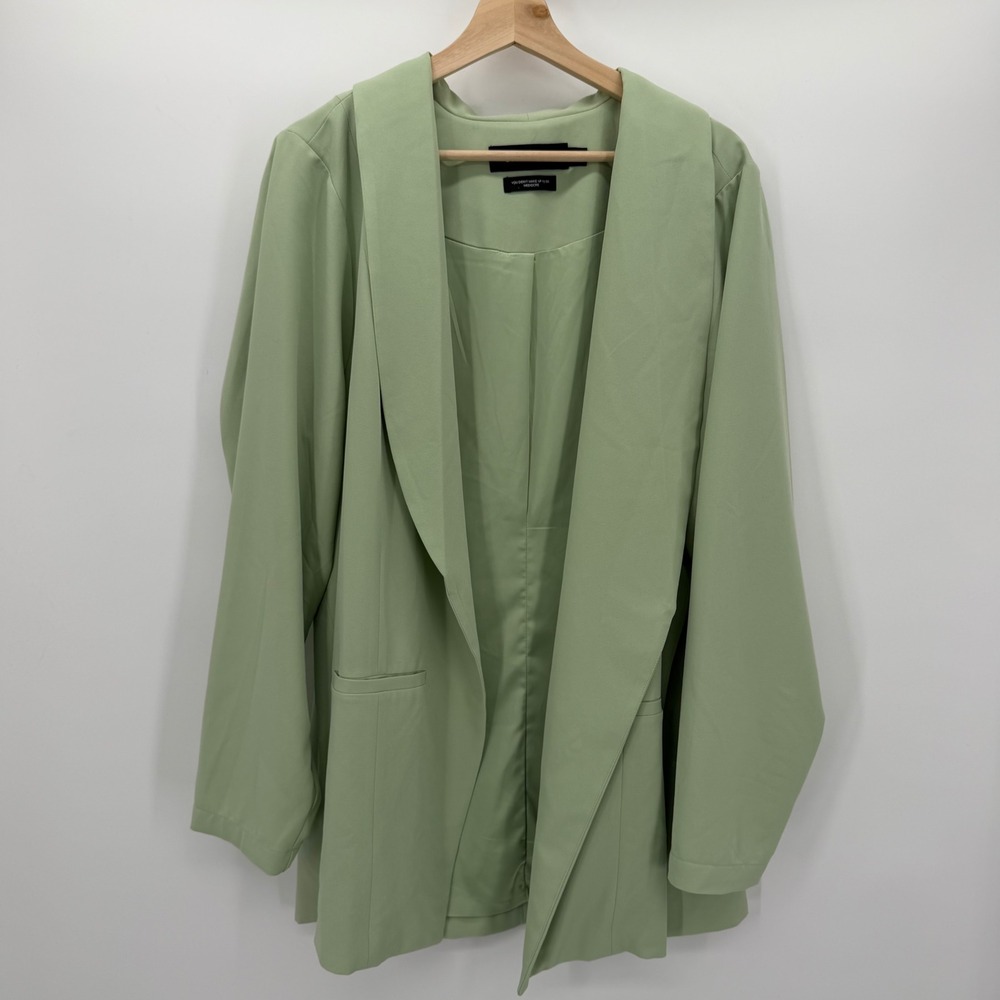 Studio by Torrid Sage Green Open Front Shawl Lapel Blazer Jacket Size 3 Plus